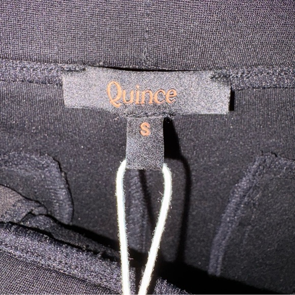 Quince Black Ultra Stretch Ponte Straight Leg 4 Pocket Pants NWT Small TALL Work - Picture 16 of 16